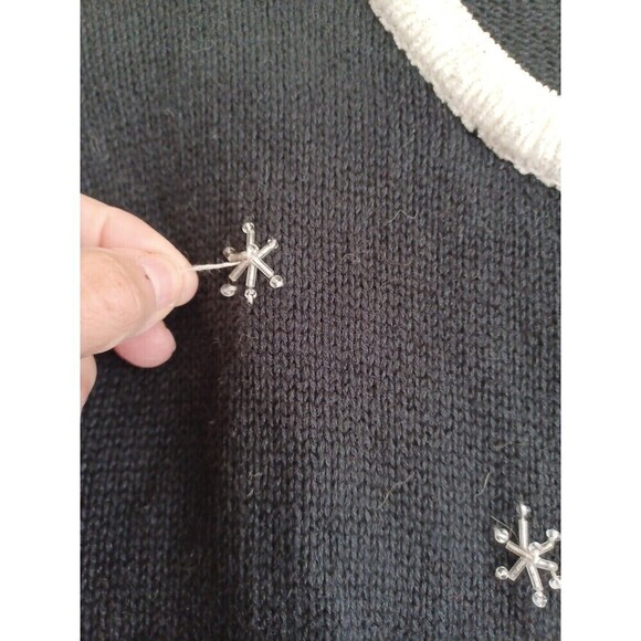 Holiday cardigan womens M Ugly Christmas novelty sweater snowmen winter classic - Picture 5 of 13